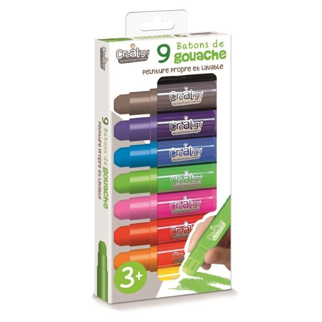 9 lápices de gouache