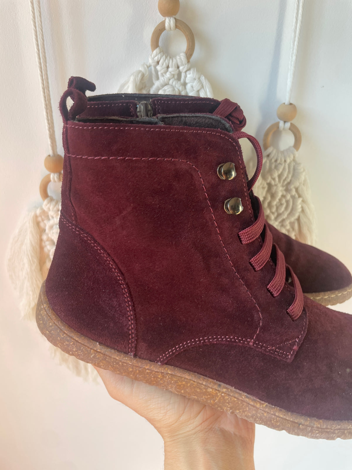 Vivant - Bota barefoot serraje burdeos