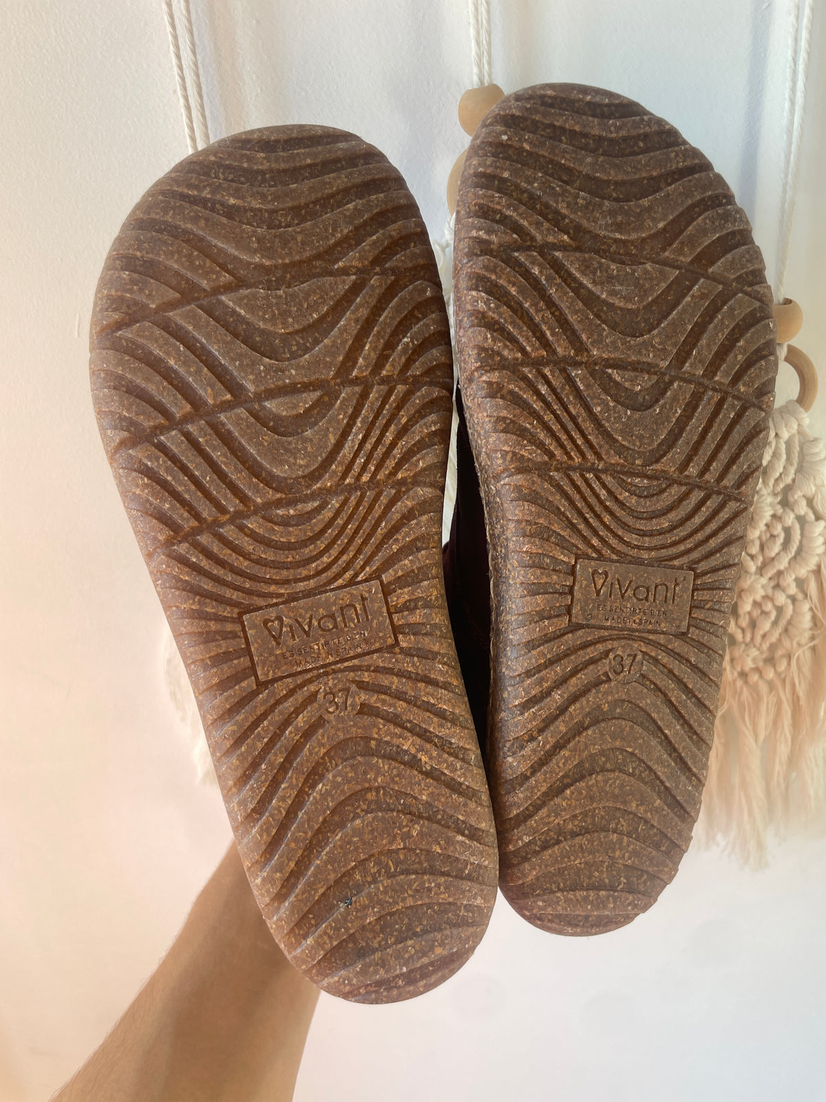 Vivant - Bota barefoot serraje burdeos