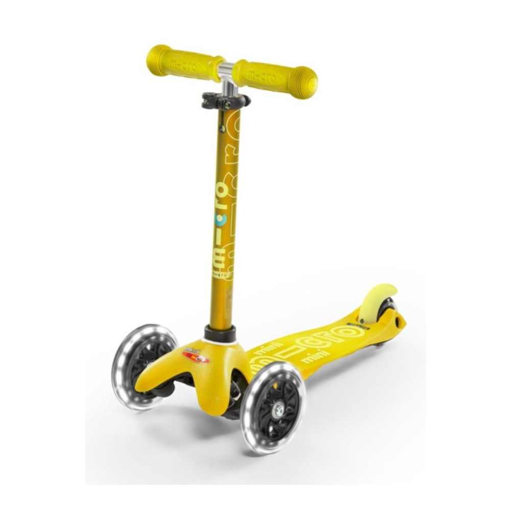 Patinete Mini Micro Deluxe Amarillo Luces LED