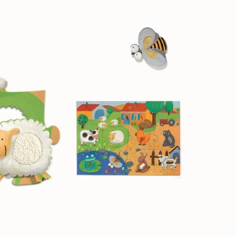 Puzzle Gigante "Tactilofarm" Granja 20 pzas - Djeco