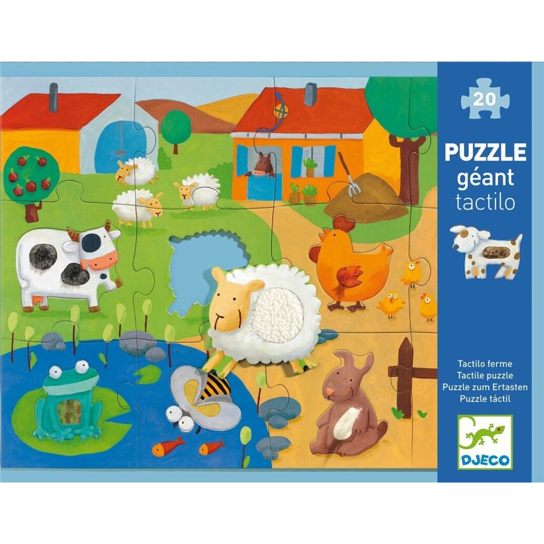Puzzle Gigante "Tactilofarm" Granja 20 pzas - Djeco