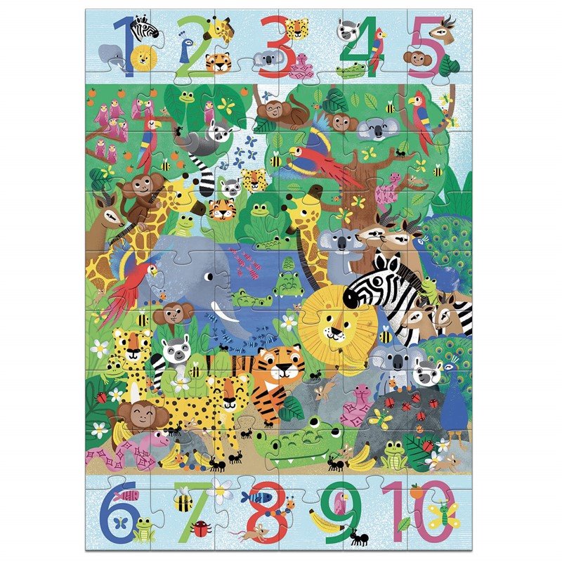 Puzzle Gigante 1 a 10 Jungla 54 pzs - Djeco