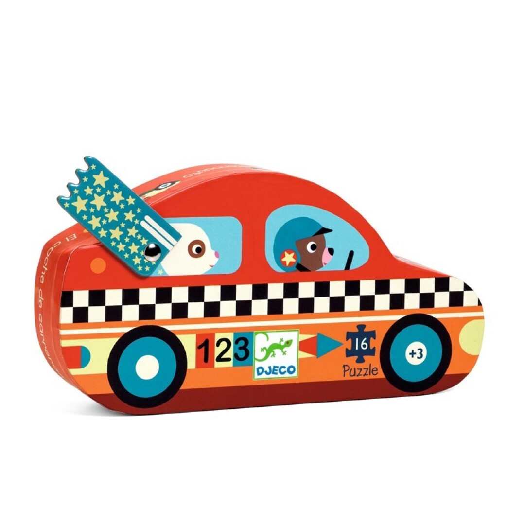 Puzzle silueta: Coche de carreras 16 pzas - Djeco