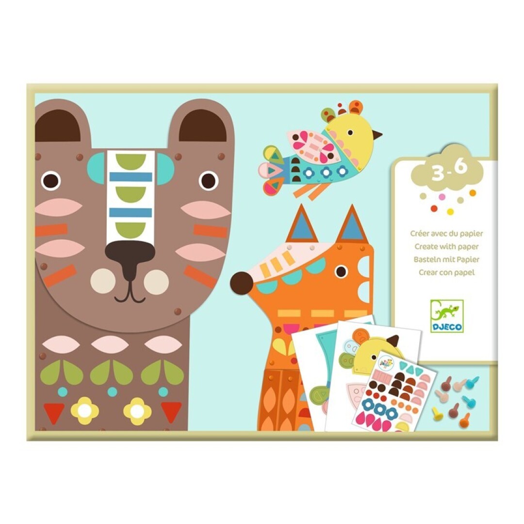 Crear con papel: 3 animales gigantes - Djeco