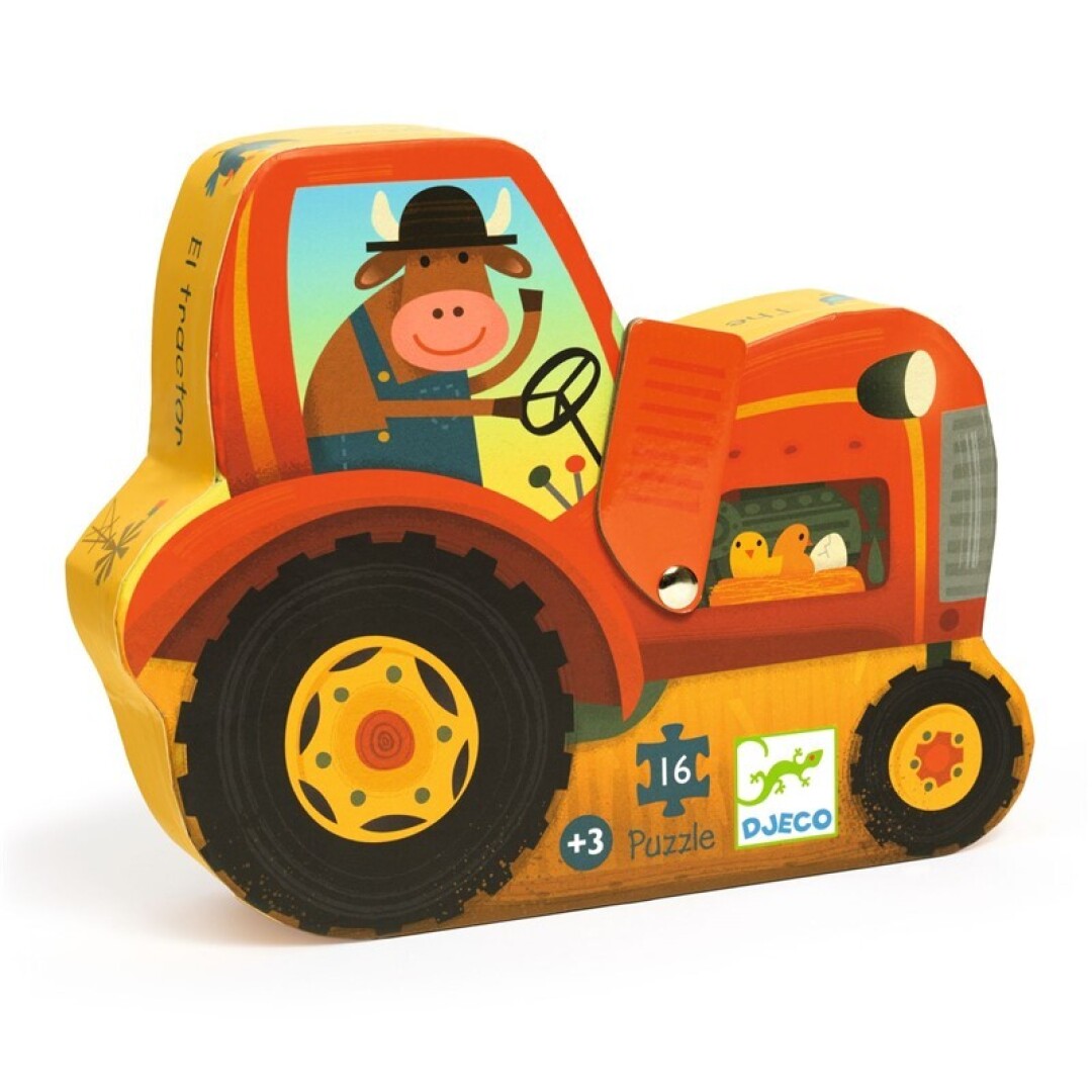 Puzzle silueta: El tractor 16 pzas - Djeco