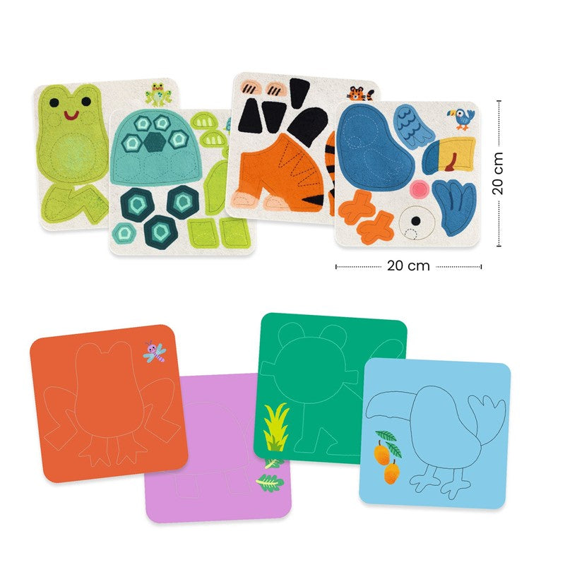 Collage Tableros fieltro Animales suaves - Djeco