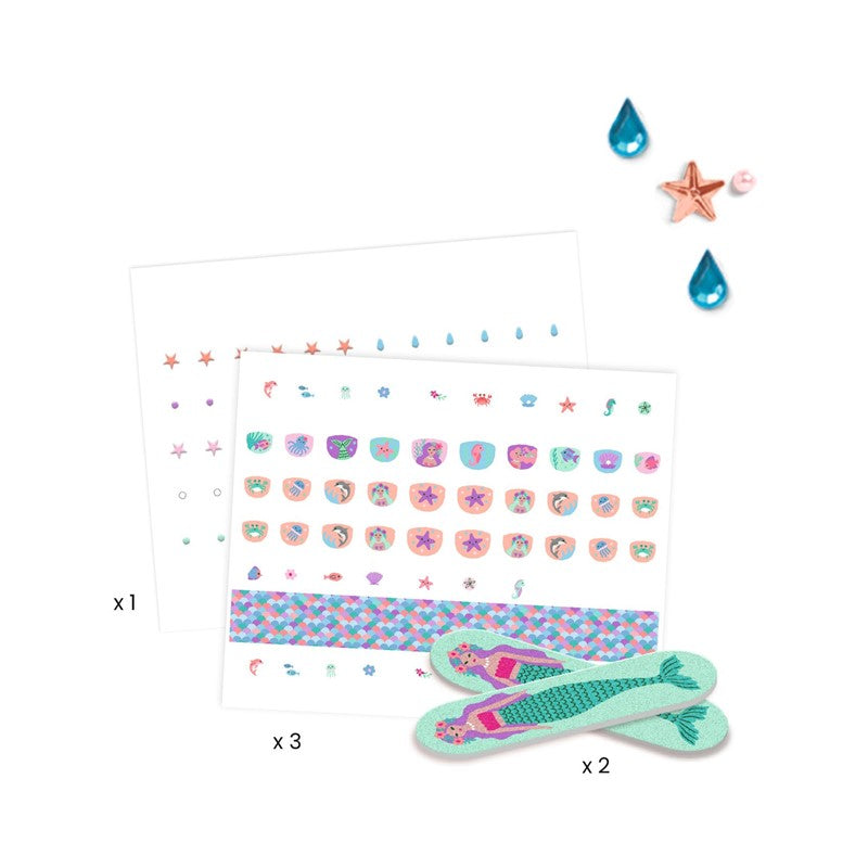 Pack pegatinas para uñas: Delicadeza marina - Djeco