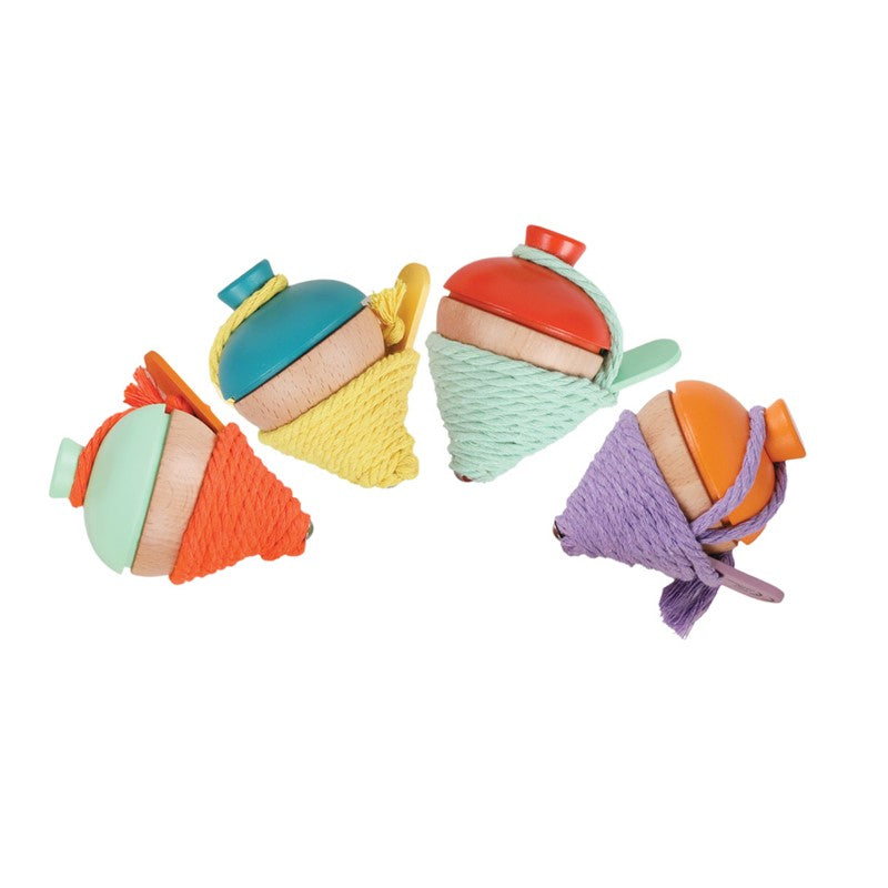 Peonza de madera con cuerda Color Bloom