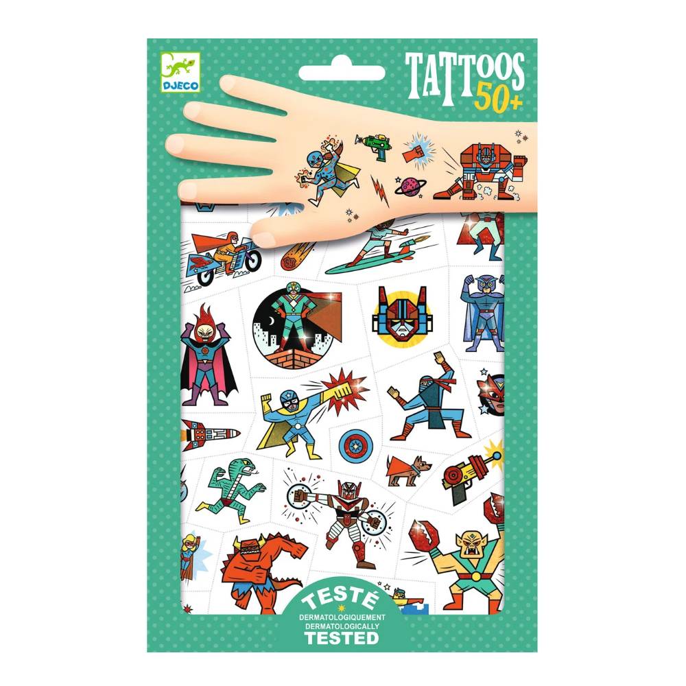 Tatuajes héroes contra villanos - Djeco