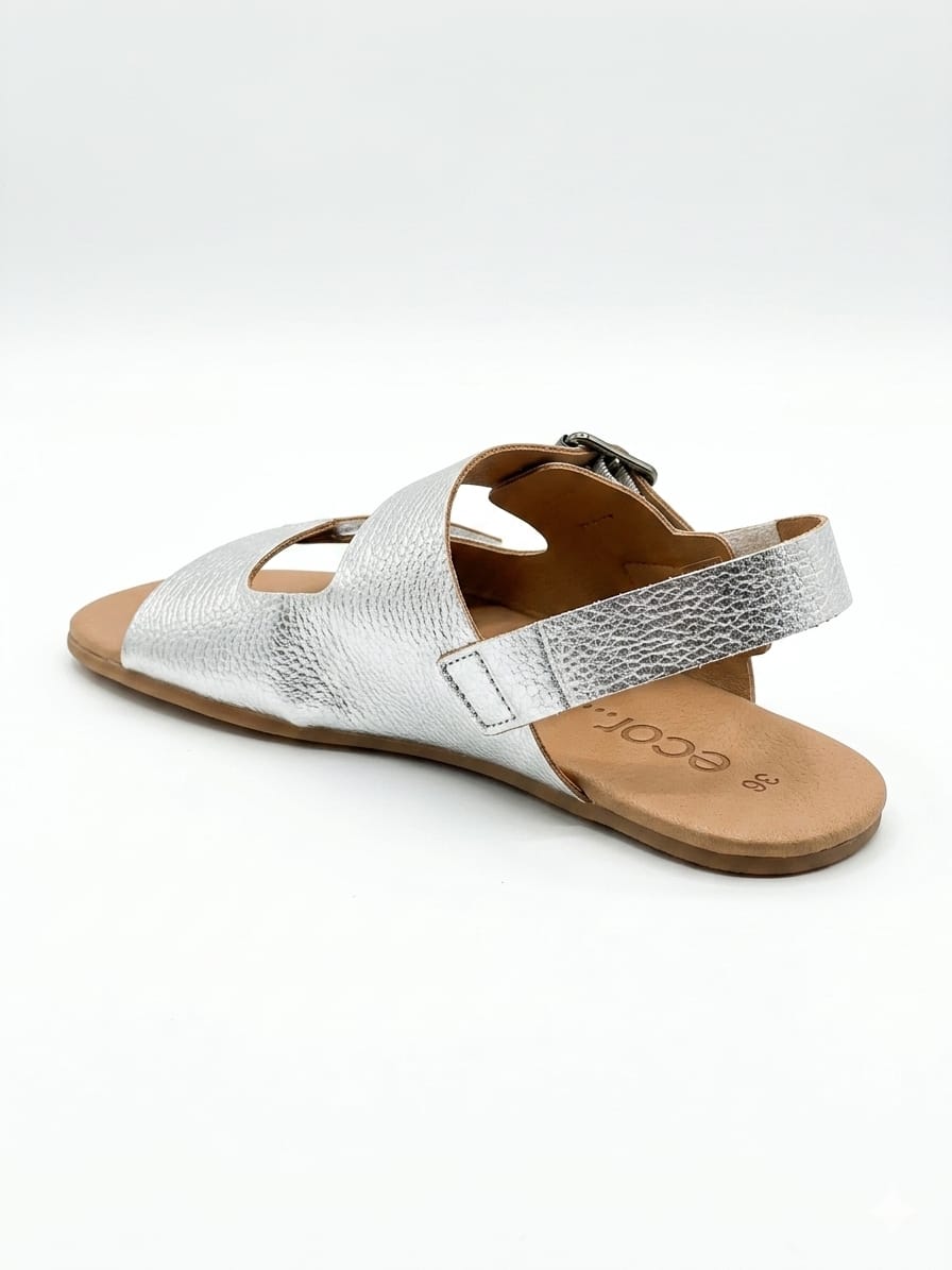 Sandalias Barefoot Respetuosas Coqueflex Vaqueta Plata