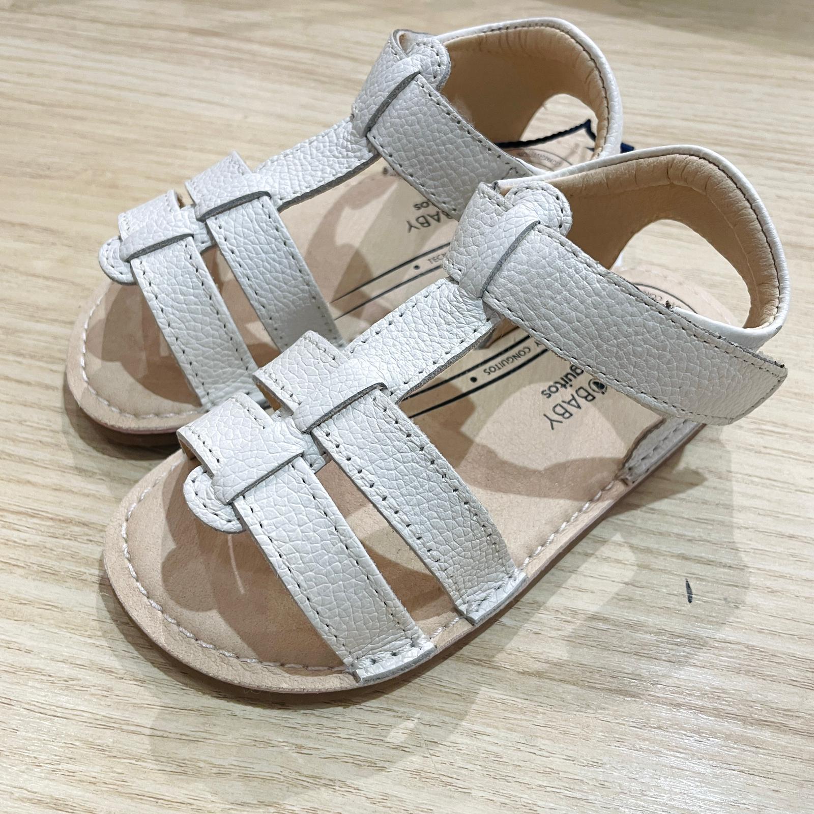 Conguitos - Sandalias Piel blanca tiras