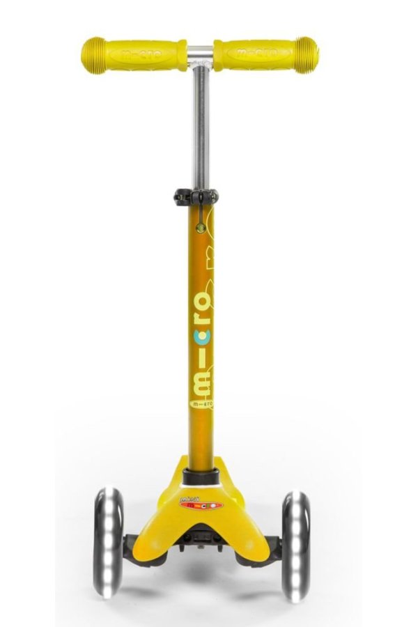 Patinete Mini Micro Deluxe Amarillo Luces LED