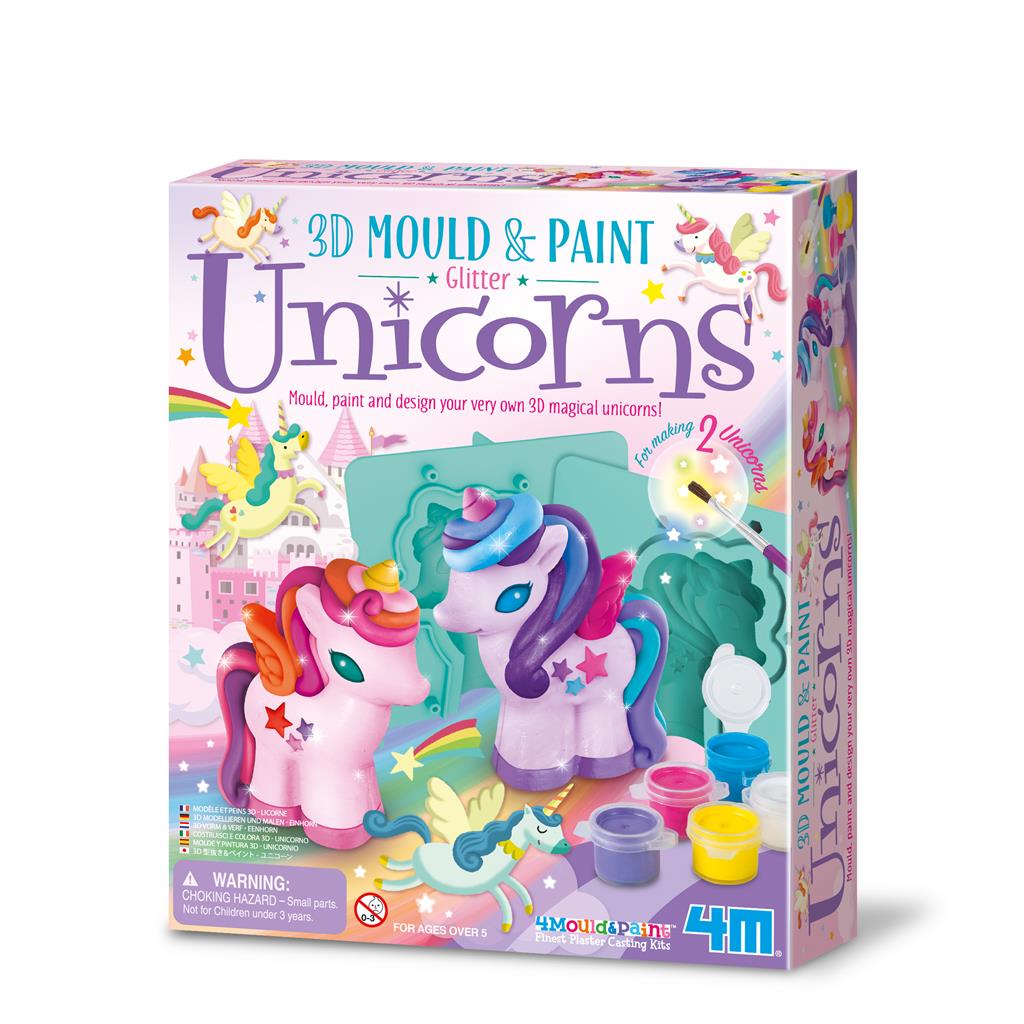 moldea y pinta- Unicornios en 3D- 4M