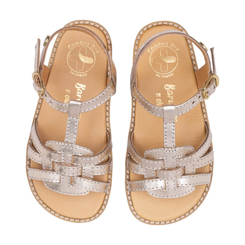 Sandalia piel barefoot oro – Chetto