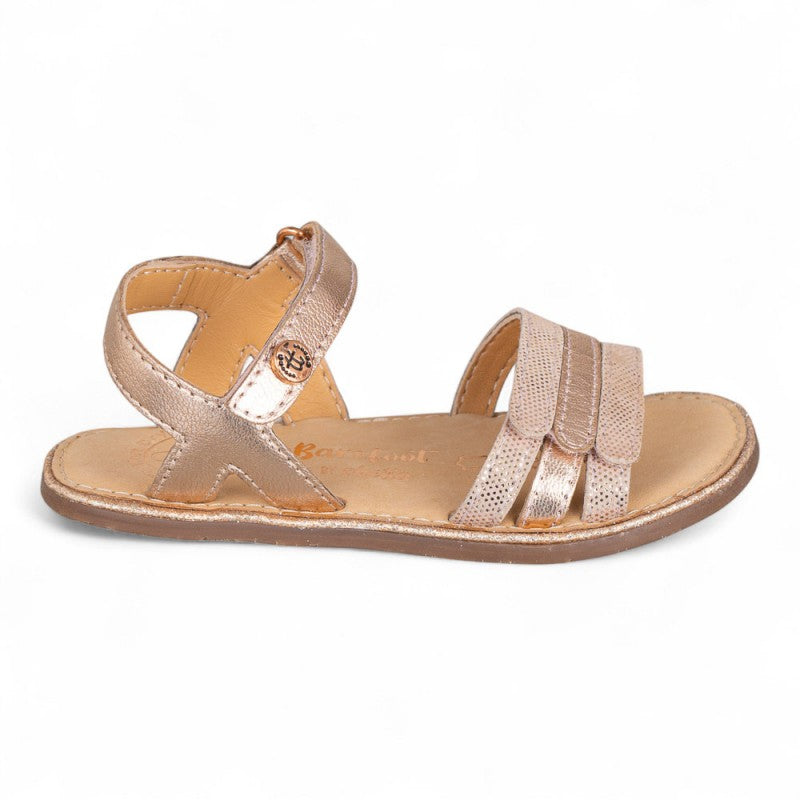 Sandalia piel tiras oro rosado – Chetto