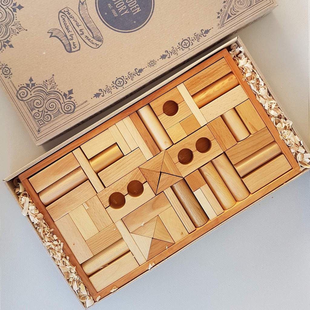 54 bloques de madera natural