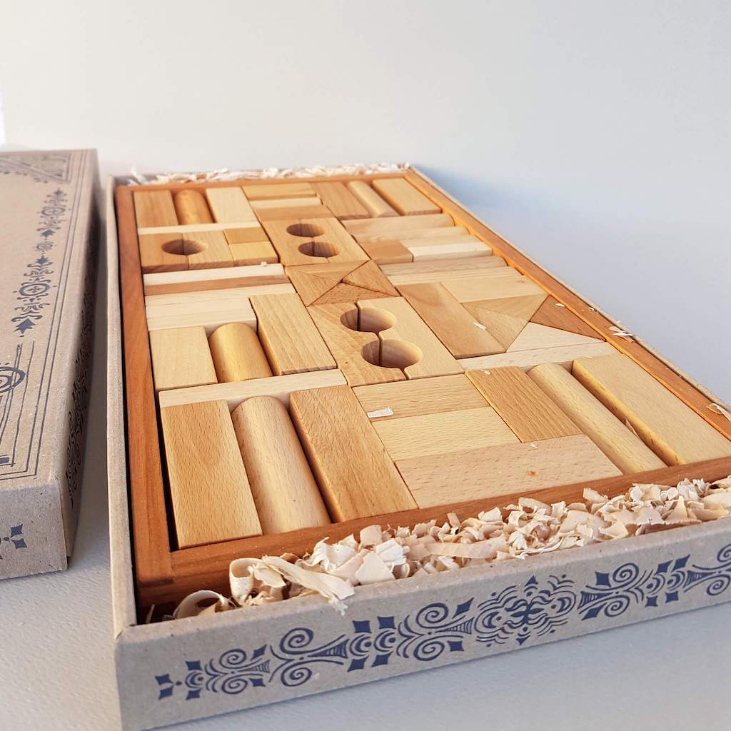 54 bloques de madera natural